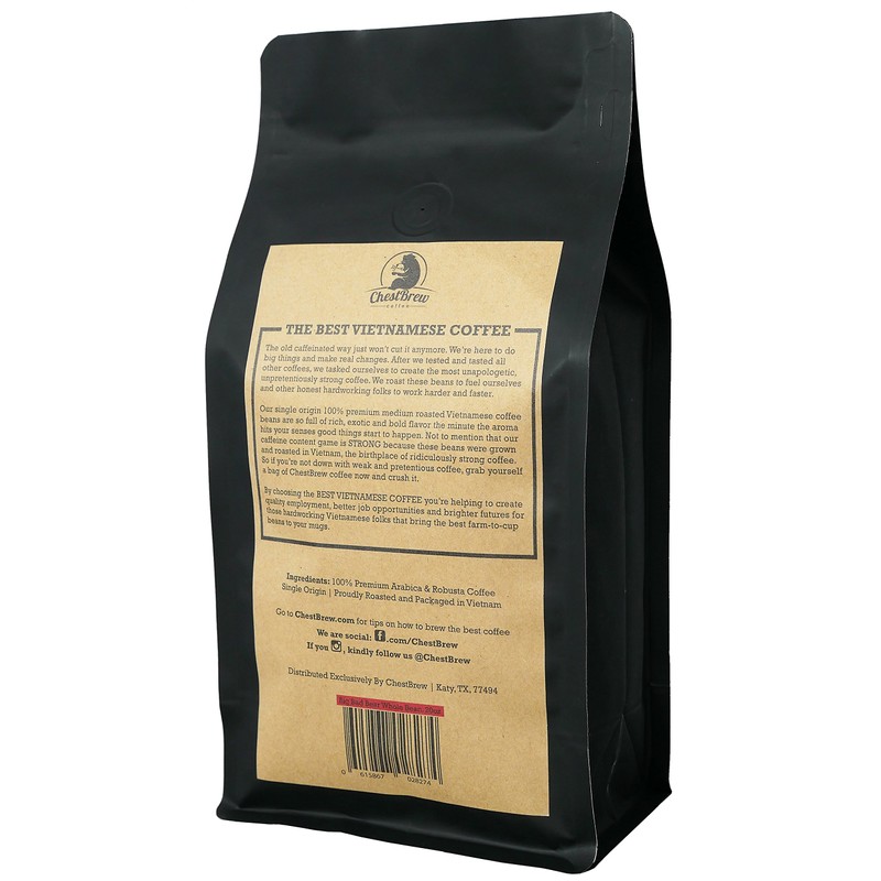 Chestbrew Whole Bean Coffee. Extra Strong Medium Roast Vietnamese Coffee