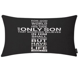 EKOBLA Bible Verse Oblong Throw Pillow Covers for God So Loved The World Christian Church Faith Holy Religious Decorative Cushion Cases for Couch Sofa Bedroom Cotton Linen 12x20 Inches