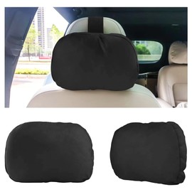 Car Neck Pillow Soft Leather Headrest,Premium Interior Accessories Headrest Support for Driver or Front Passenger Seat,for Driving Home Office (Black)