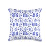 Preppy Blue & White Toile French Bulldogs, Frenchie Throw Pillow