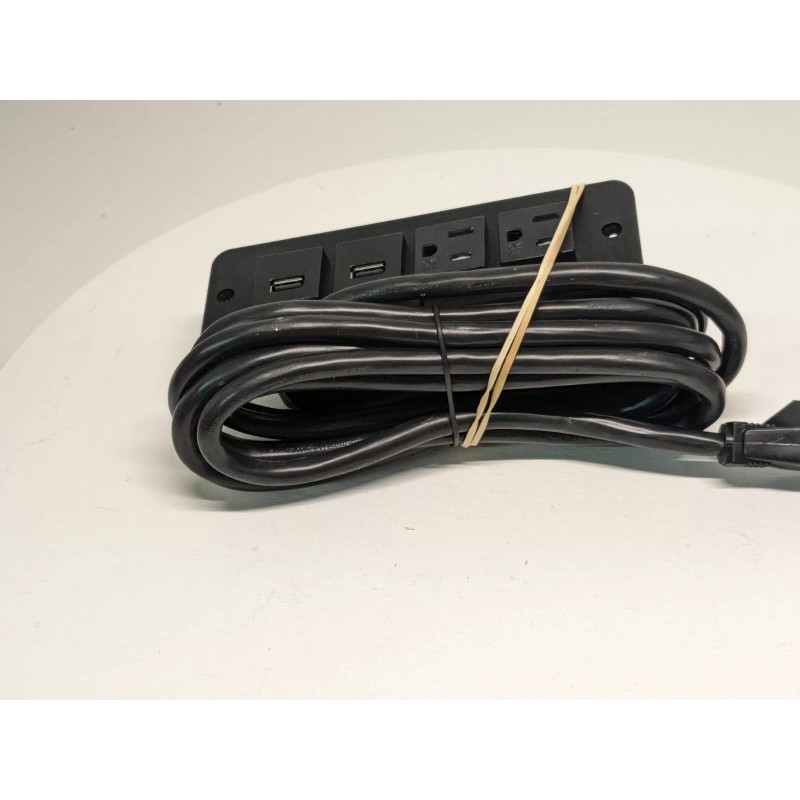 Furnlite, INC Furniture Power - 2 Outlets/2 USB Plugs- Black