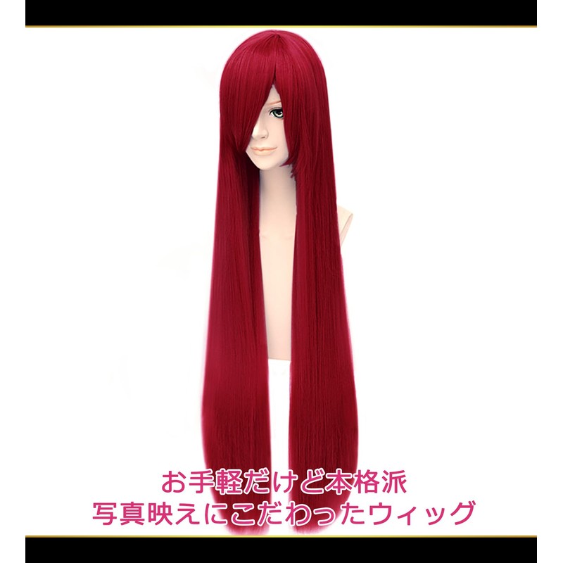 CaseEden 6126 Premium Cosplay Wig, Smooth, Long Hair, 39.4 inches