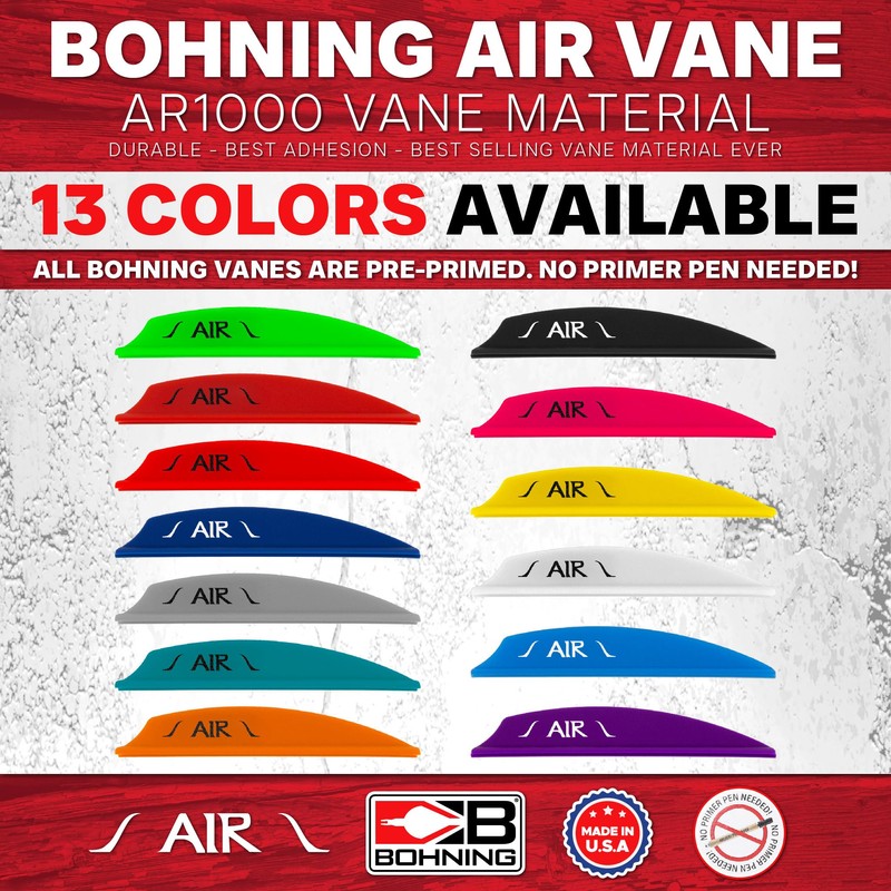 Bohning AIR Vanes, 2" Outdoor Target Vanes, 36pk, Red