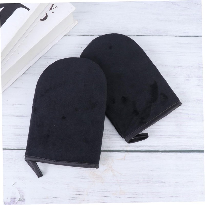 2 piezas Guantes Aplicadores para Autobronceador Negro Mitt de Bronceado