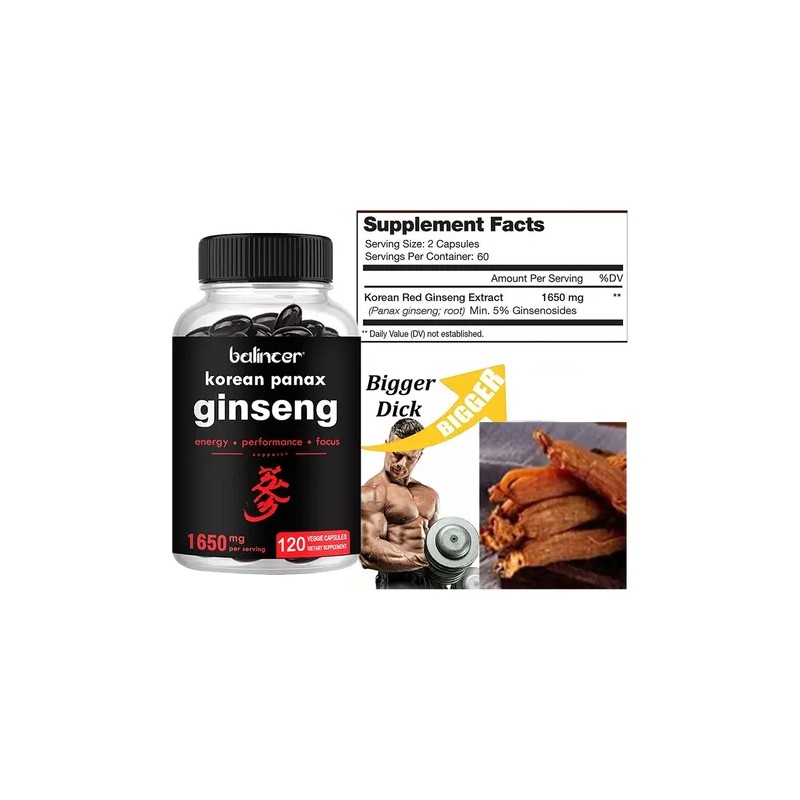 Balincer Ginseng Rojo Coreano Cápsulas Nutricionales 1650mg