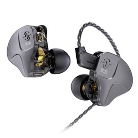 Yinyoo CCZ Sonata DC03 HiFi In Ear Monitor Earphones, 10mm Magnet Dynamic Driver High-Fidelity Gaming Sports IEM Headphones Earbuds Ear Bud with 2Pin Cable for Gift PC Audiophile Singer (grey, no mic)