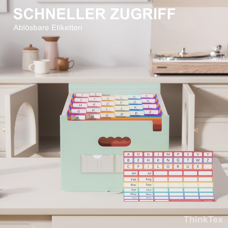 ThinkTex Morandi 26 Compartments A4 Document Folder A4 Sorting Folder