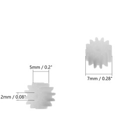 Bettomshin Plastic Gear 122A 0.5 Modulus Pulley Belt Shaft Robot RC Motor Hand DIY Mechanical Parts Kit White 40pcs