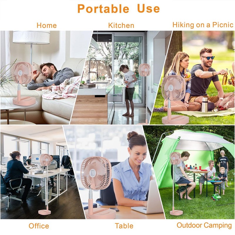 Magesh Portable Pedestal Fan - Foldaway Standing Fan Foldable Desk