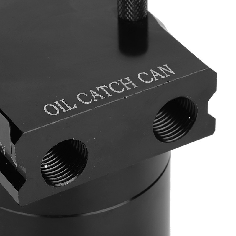 Universal Oil Catch Can Kit 300ML Reservoir Tank Engine Black