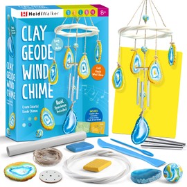 Byncceh DIY Clay Geode Wind Chime Kit for Kids, Arts and Crafts for Girls 8-12, Birthday Party Activity & Gift