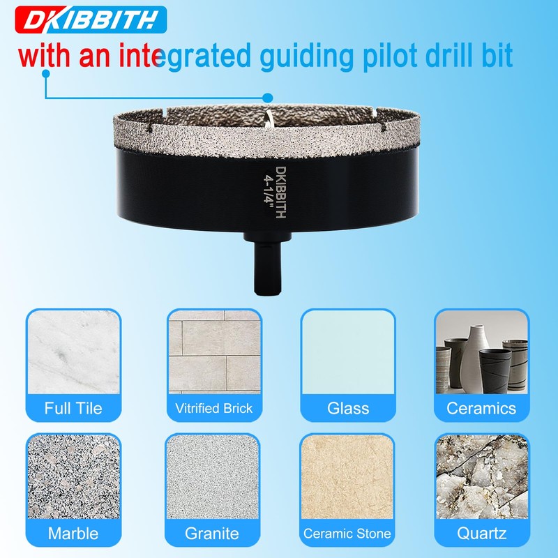 4-1/4" Diamond Hole-Saw Bits with Pilot Drill Bit 4-1/4 in