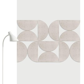 Mindsoft 12 Pack Decorative Bulletin Board Felt Wall Tiles Bulk 11.8"x5.9" Semi-Circle White Large Wall Art with Removable Adhesive Tabs for Customizable DIY Home Office Decoration Gift