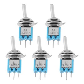 YINETTECH 5 pieces miniature toggle switch 3-pin 2position toggle switch SMTS-102 for car motorcycle fan