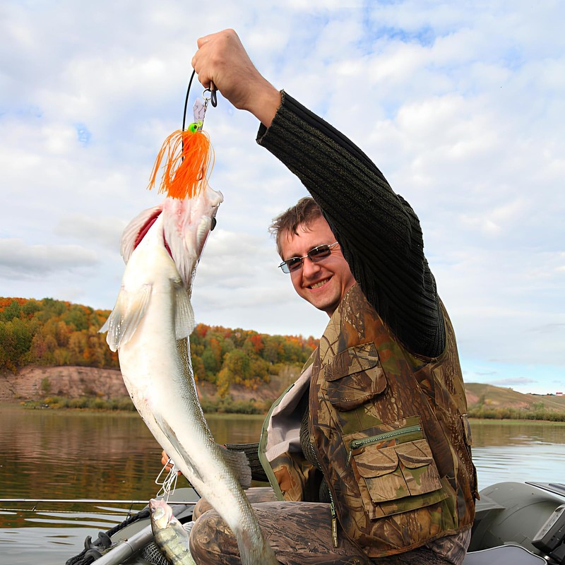 Riceel Kunstköder Set, 5 Stück Spinnerbait Angelköder Multicolor Buzzbait Spinnerbait