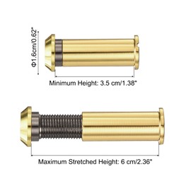 PATIKIL 1/2" Door Viewer Peephole, Zinc Alloy Privacy Door Viewer, 180-Degree Fits 1-3/8" to 2-3/8" Door with 12mm/0.47" Drill Bit for Security, Gold