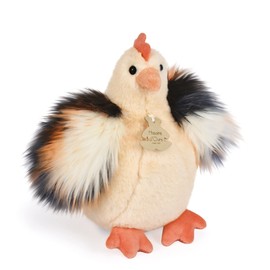 Histoire d'ours - HO3162 Chicken Plush Toy - Farm Animal - Beige Chicken - 20 cm - Soft and Cute - Gift Idea for Birth and Birthday Girls and Boys