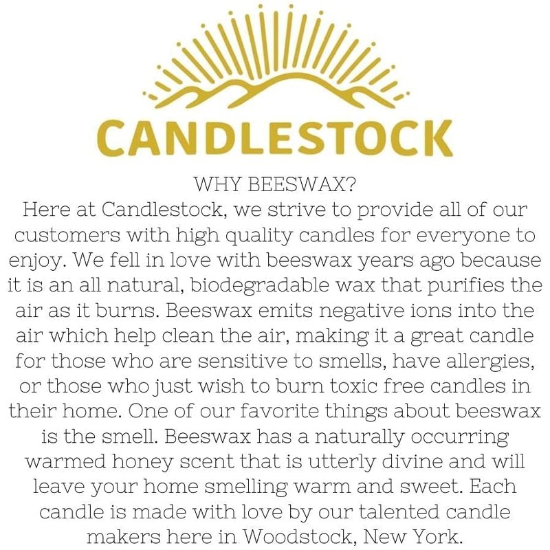 Candlestock Handmade Beeswax Square Dripless Unscented Pillar Candle - Set