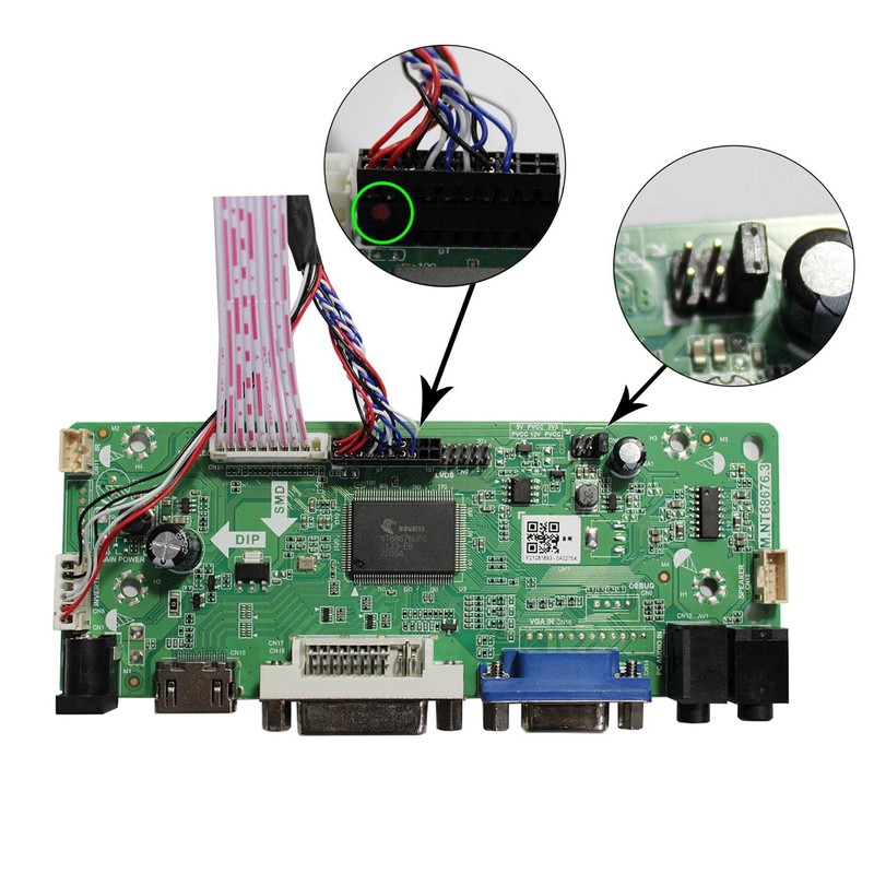 VSDISPLAY HD-MI VGA DVI LVDs Controller Card 40 Pin for