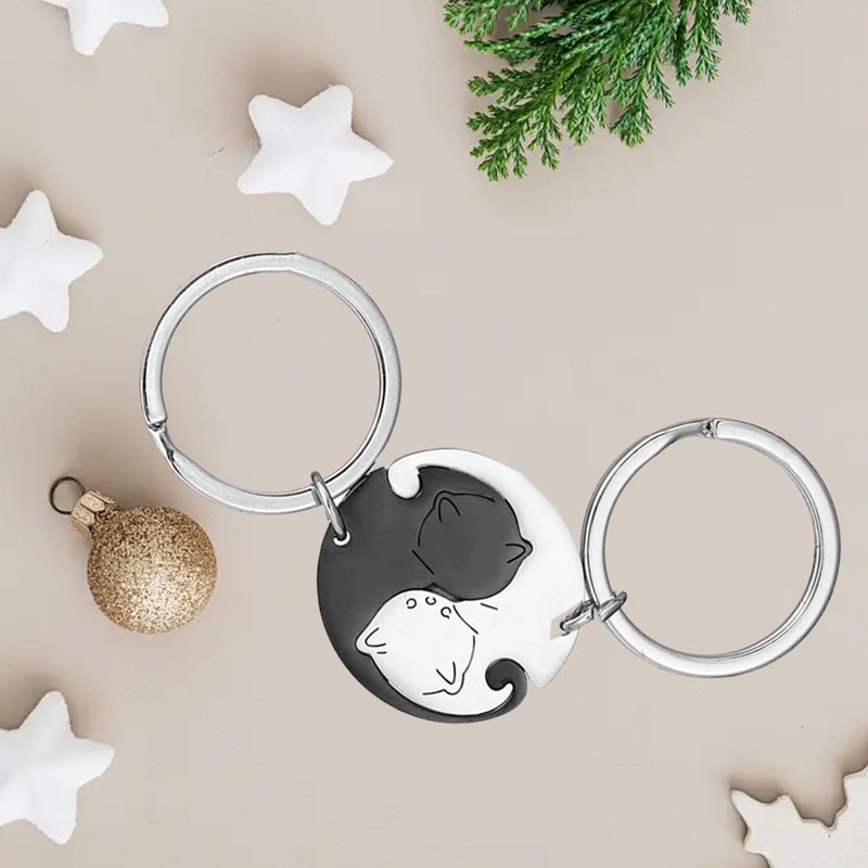 CENPEK 4 Pcs Black And White Matching Puzzle Cat Couples