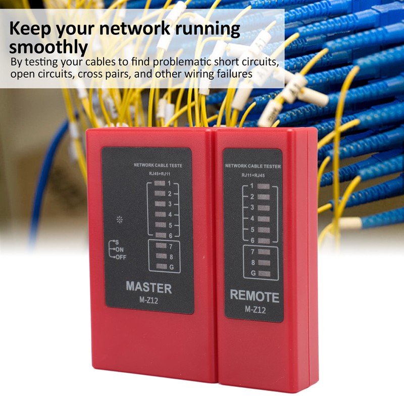 Network Cable Tester with LED Display for RJ45 RJ11 RJ12
