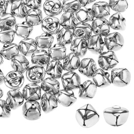 Aiyorse Jingle Bells, Christmas Jingle Bells, 3/5 Inch Bulk Sound Craft Bells for Christmas Home Festival Decorations DIY Project, 100 Pcs, Silver