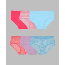 Fruit Of The Loom Girls Seamless Brief 6 Pack 6GSLBRT - Assorted, 6/8