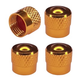 cyclingcolors 4 x Valve Caps Valve Cover Car Motorcycle Bicycle Valve Cover Wheel Valve Caps Tyre Valve Caps Car Valve Caps Aluminium Gold