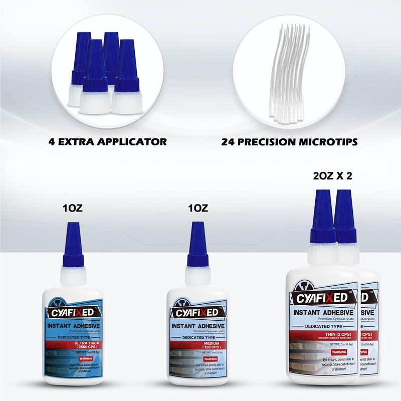 CYAFIXED CA Glue for Woodworking - 2 Bottles Thin Viscosity