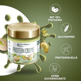 IronMaxx Protein Cream - Pistachio Cream - 200 g Jar | Protein-Rich Bread Spread with Pistachios | No Added Sugar | Creamy Consistency & Ideal for Fitness Conscious People