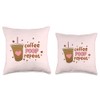 Coffee Poop Repeat Throw Pillow