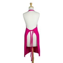 DII Cotton Adjustable Kitchen Chef Apron with Pocket and Extra Long Ties, 32 x 28, Commercial Men & Women Bib Apron for Cooking, Baking, Crafting, Work Shop, BBQ-Neon Pink