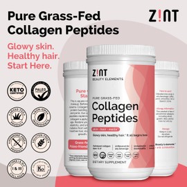 Zint Collagen Peptides Powder (16 Ounce): Anti Aging Hydrolyzed Collagen Protein Powder Beauty Supplement - Skin, Hair, Nails