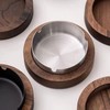 Wooden Ashtray With Stainless Steel Inner Box - Flameproof, Circular