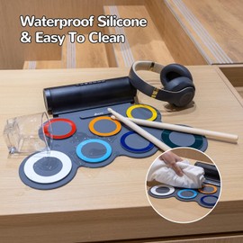 Electronic Drum Set, Roll Up Drum Practice Pad Midi Drum Kit with Headphone Jack Built-in Speaker Pedals Sticks 10 Hours Playtime,Thanksgiving Day Christmas New-year Gift for Kids