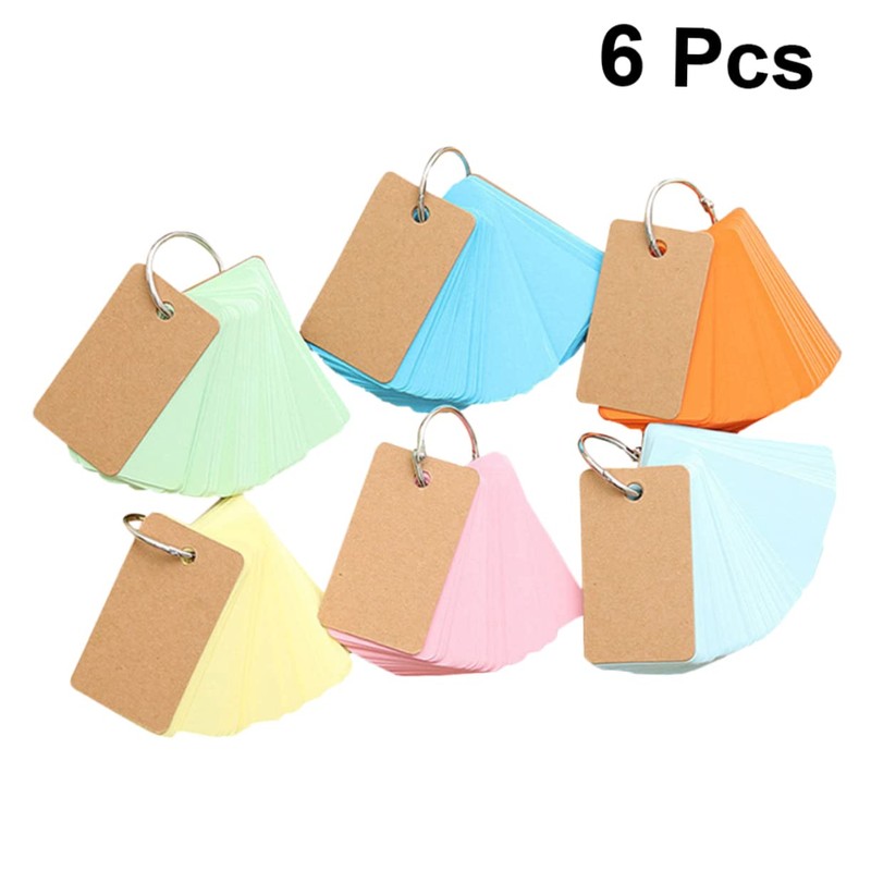 LALAFINA 6 Pack Ring Notepads Portable Memo Pads Binder Ring