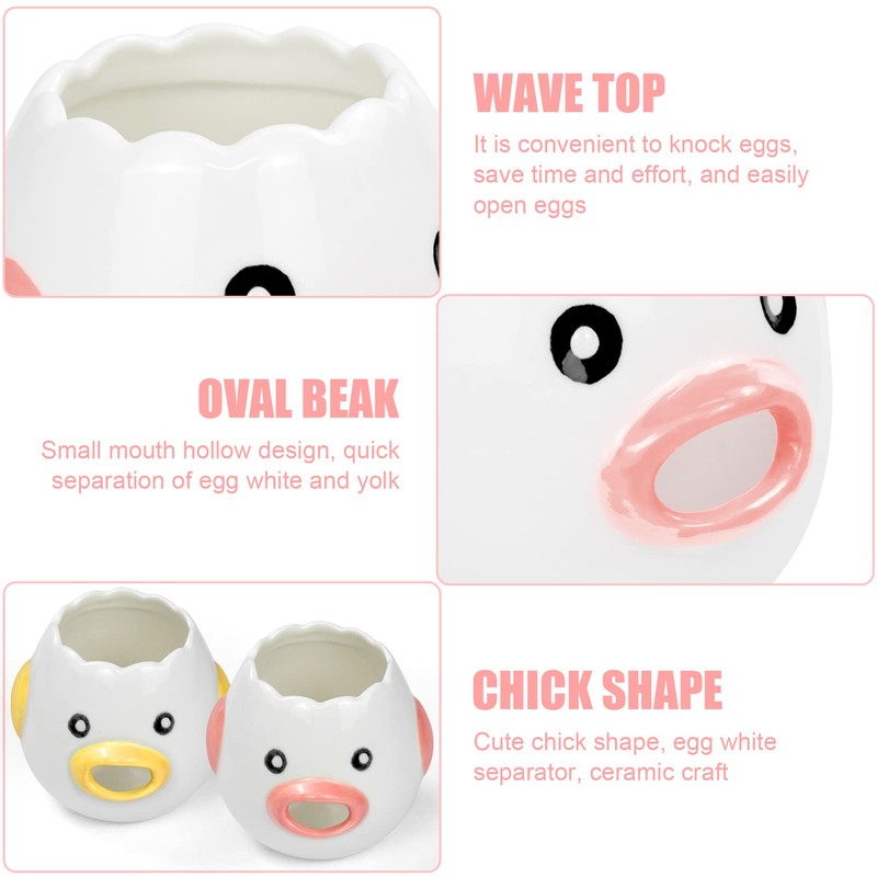 Pack of 2 Egg Separators Chicken, Egg Separator Ceramic, Egg