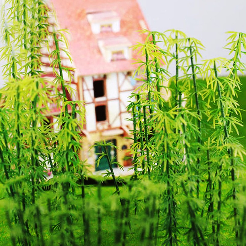 Cayway Model Bamboo Trees, 2 Size Green Plastic Bamboo Trees