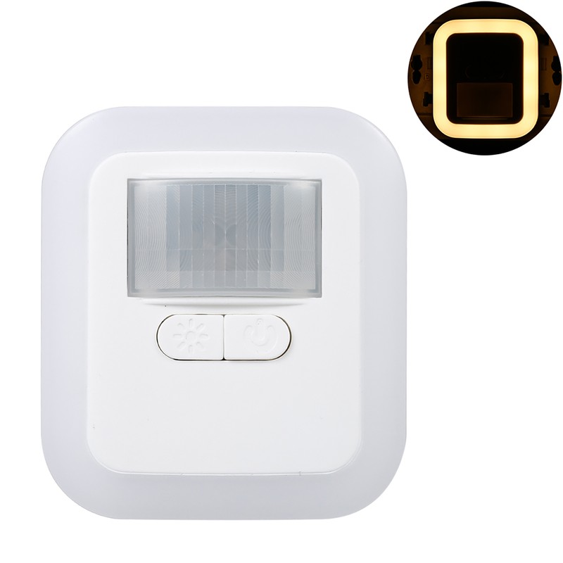 LED Plug-in Motion Sensor Light Wall Night Lamp with Brightness