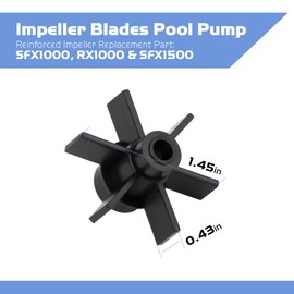 Impeller Blades Reinforced Pool Pump Impeller, fit for Summer Waves Pool Pump Parts SFX1000 Above Ground Pools -Black Plastic, (The Center Shaft is not Included)