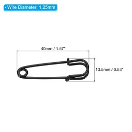 MECCANIXITY Safety Pins 1.57 Inch Large Metal Sewing Pins for Blankets Skirts Crafts Brooch Making Red 12Pcs