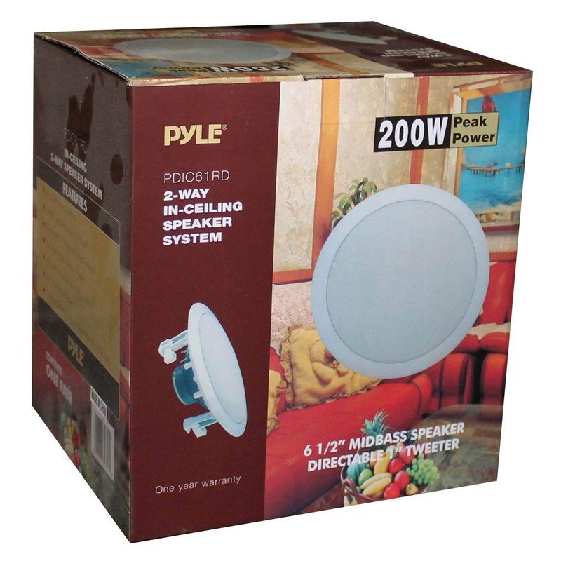 Pyle PDIC61RD 6.5" 200W in-Ceiling/Wall Speaker System, 12 Pack –