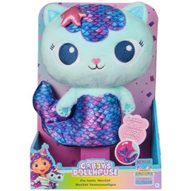 Gabby's Dollhouse 6071766 Gabby's Dollhouse, Fin-Tastic Mercat, Premium Plush Toy, 10 Inch Tall Stuffed Animal with Moving Mermaid Tail, Kids Toys for Girls & Boys Ages 3+, Multicoloured