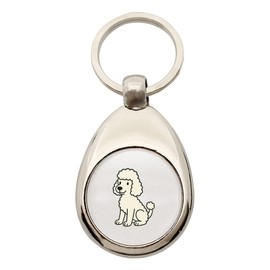 Huuraa Keyring Poodle Curly Comic Gift Shopping Trolley Token Poodle Gift Idea, metal, Unit size