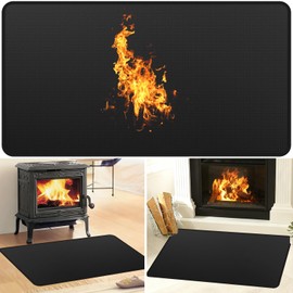 rumlick Fireplace Mat - 24"x42" Double-Sided Fireproof Waterpoof Hearth Rugs, Fire Resistant Under Grill Mat Wood Stove Fire Pit Mat