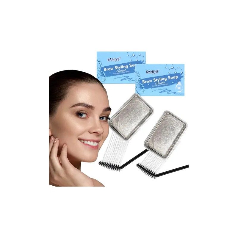 2 Piezas Cera Para Cejas Jabón Fijador Traslucido