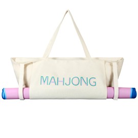 Abbylike 28"x9" Mahjong Bag for Mahjong Accessories,Beige,Canvas