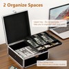 GUSHBIN Locking Cash Box Money Storage Box with Removable Tray