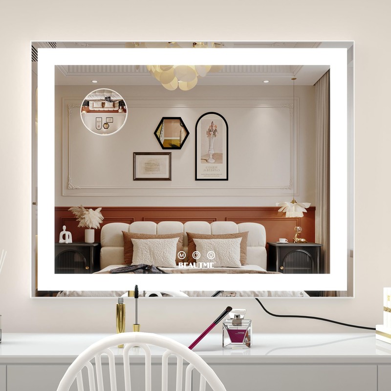 BEAUTME Vanity Mirror With LED Lights - Tabletop Hollywood Makeup