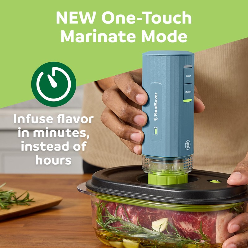 FoodSaver Mini Handheld Vacuum Sealer Machine with Marinate Setting &